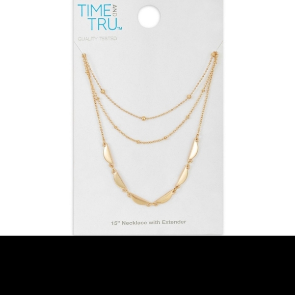 Beautiful gold tone 3 layered women's necklaceBrand new - Picture 1 of 3